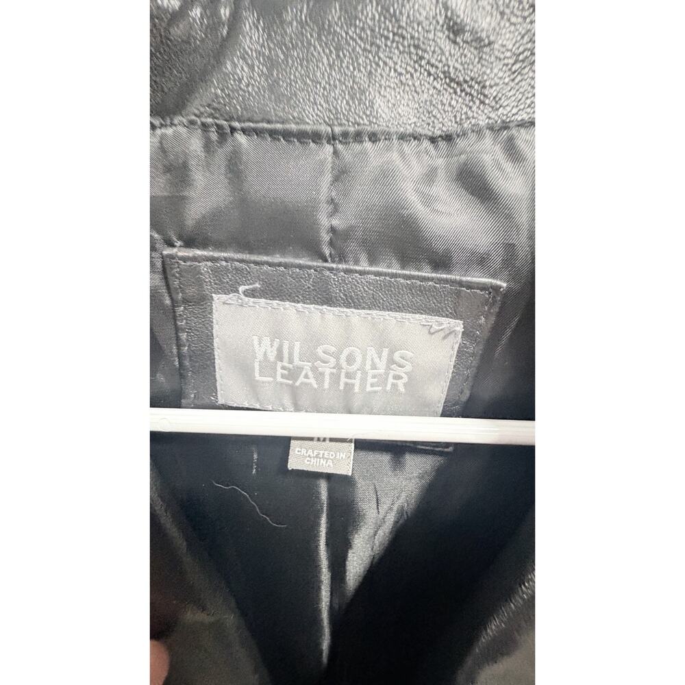 Wilsons Leather Black Genuine Leather Jacket Womens Size M 90s - Picture 2 of 7